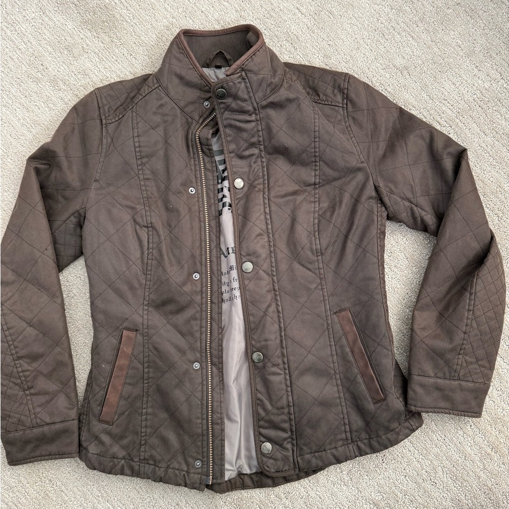 Madison Creek Ladies Quilted Twill Conceal Carry Jacket Dark Brown